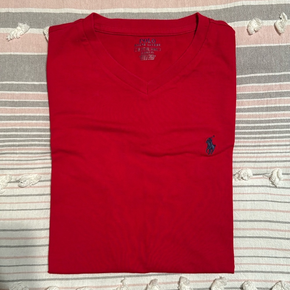Ralph Lauren V Neck Red Tee